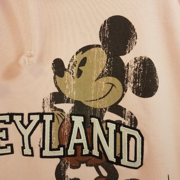 DISNEY Hoodie Large US L Mickey Mouse Pink Bunnyhug Pullover Disneyland Resorts - Picture 10 of 13